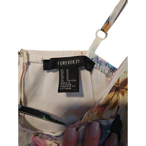 Forever21 M White Floral Watercolor Semisheer Maxi FairyCore Coquette Romantic - Picture 6 of 8